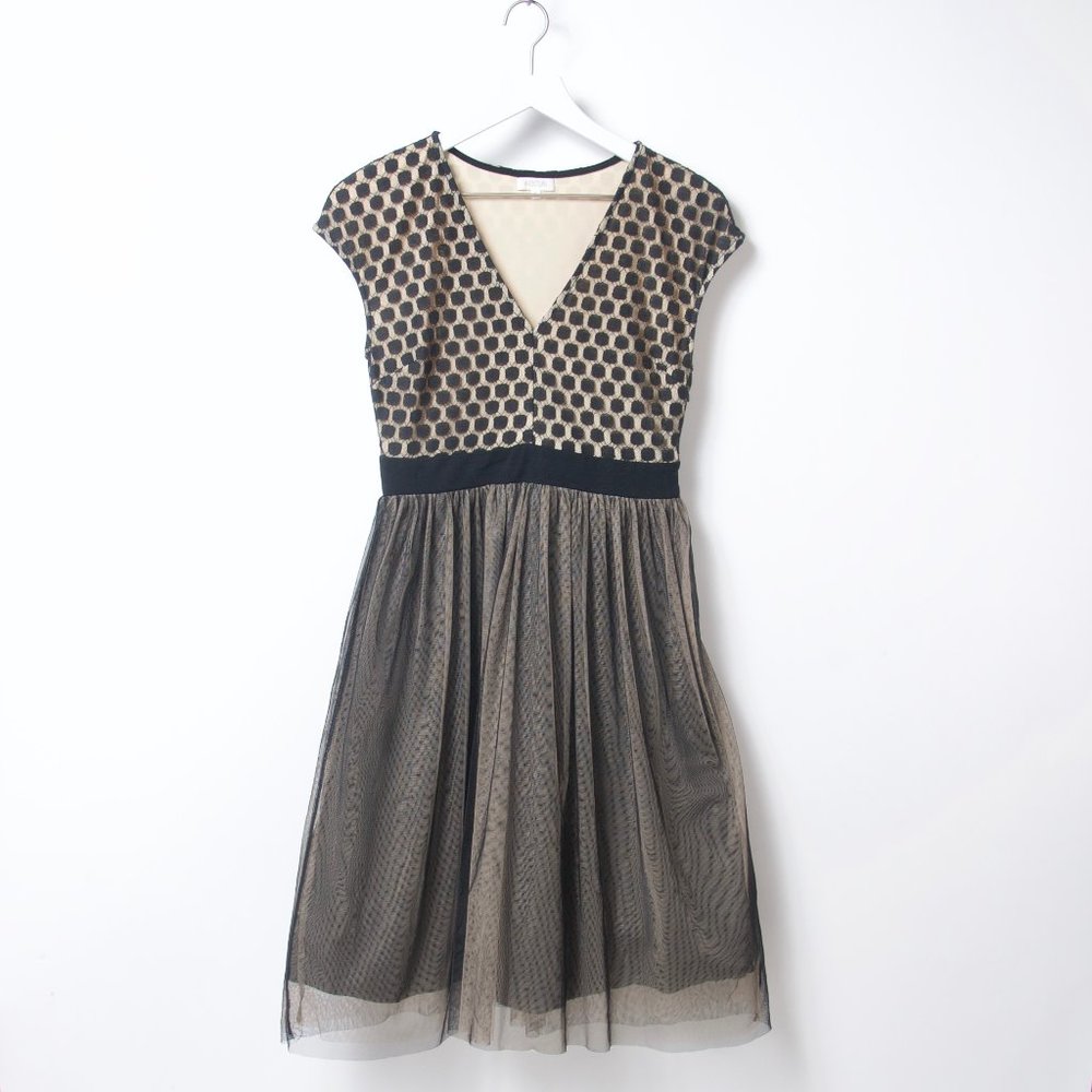Anthropologie Weston Navy Layered Tulle Dress